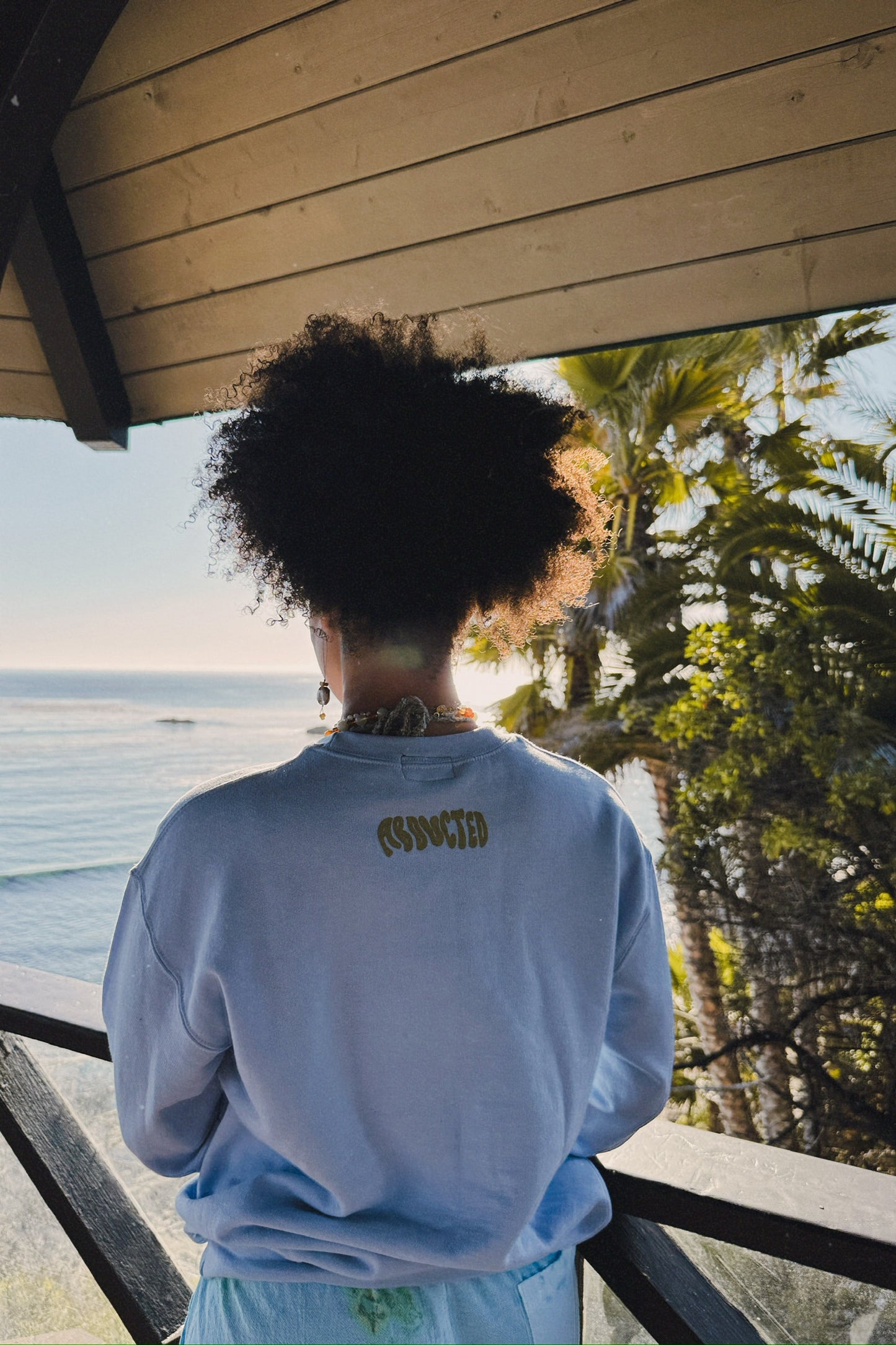 Surf Shack Crewneck Sweater - Blue Lagoon