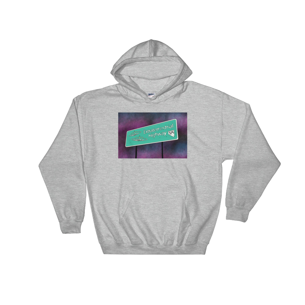 ABDUCTED Extraterrestrial Highway Grey Hoodie