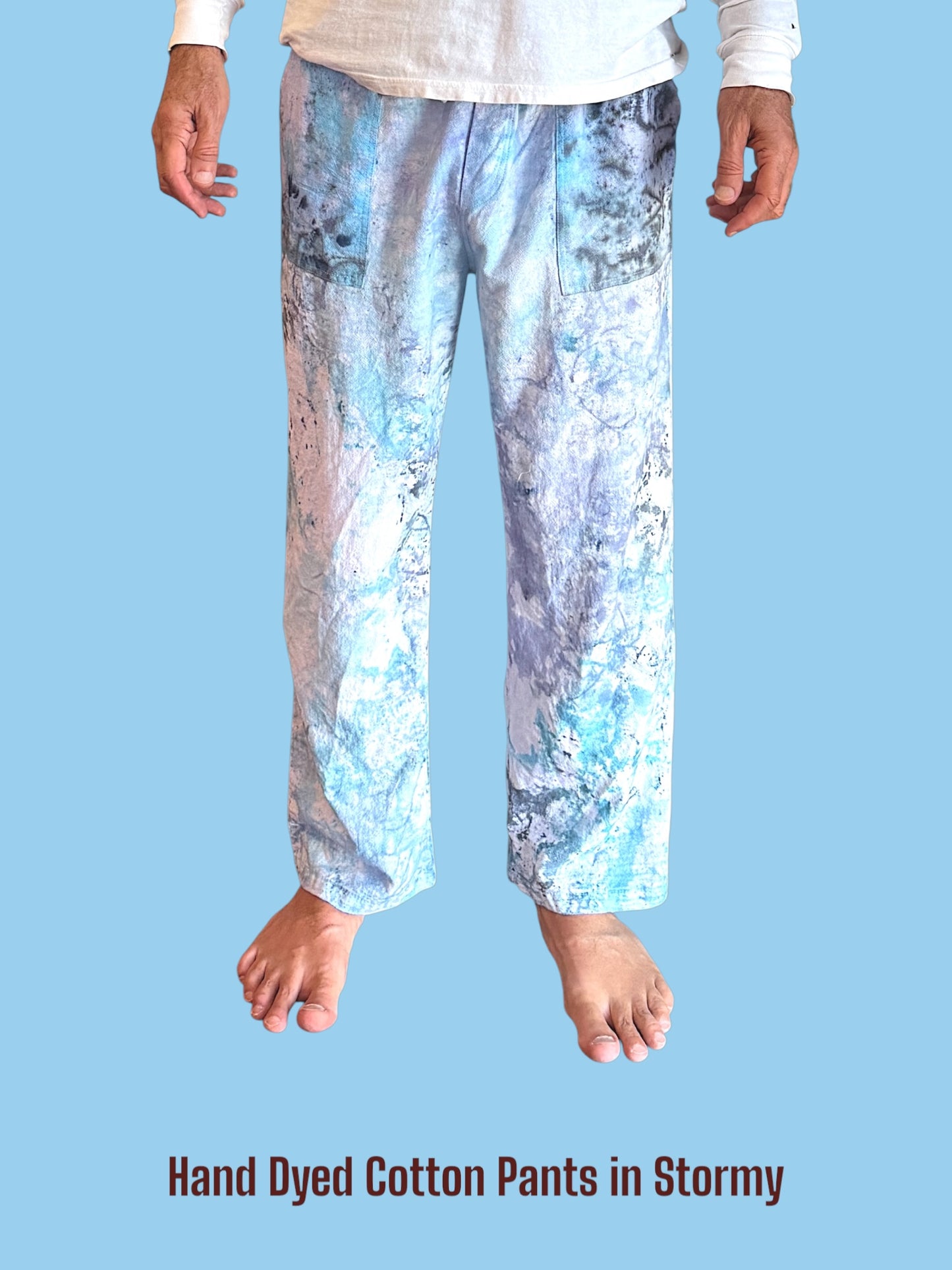 Hand-Dyed Cotton Beach Pants - Storm