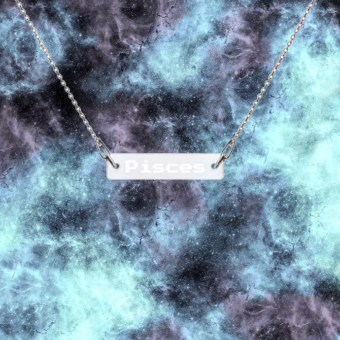 ABDUCTED Pisces Engraved Silver Necklace