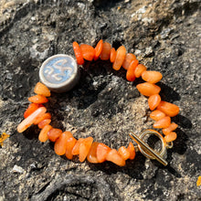 DOLPHIN MOONRISE Orange Agate Meditation Bracelet