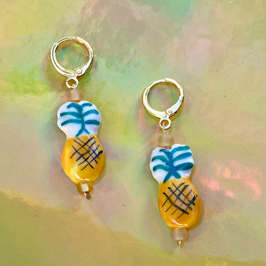 DOLPHIN MOONRISE Pineapple Dangle Earrings