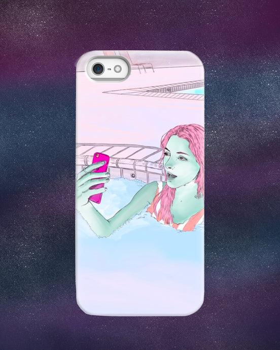 ABDUCTED Hottub Alien Girl Phone Case