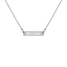 ABDUCTED Aries Engraved Silver Necklace