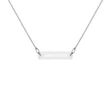 ABDUCTED Engraved Silver Bar Chain Necklace