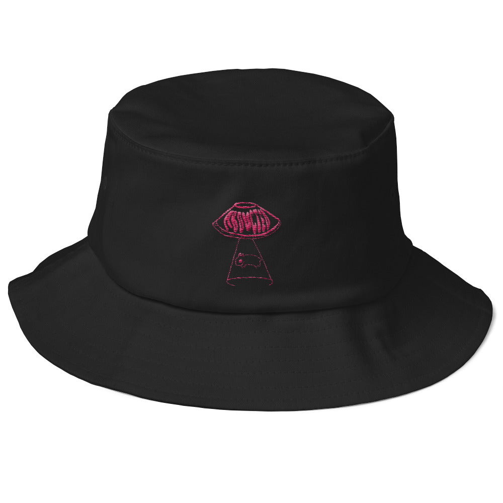 ABDUCTED Old School Bucket Hat in black and pink