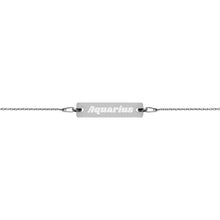 ABDUCTED Aquarius Engraved Silver Bracelet