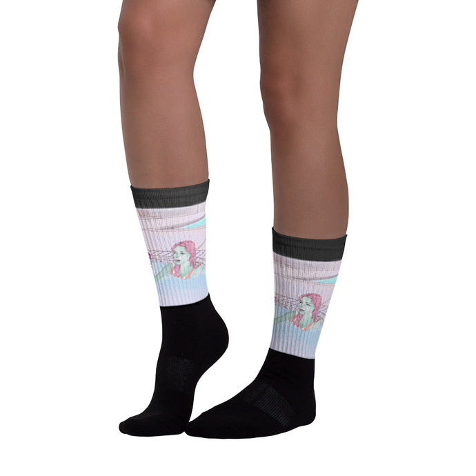 ABDUCTED Hottub Alien Girl Socks