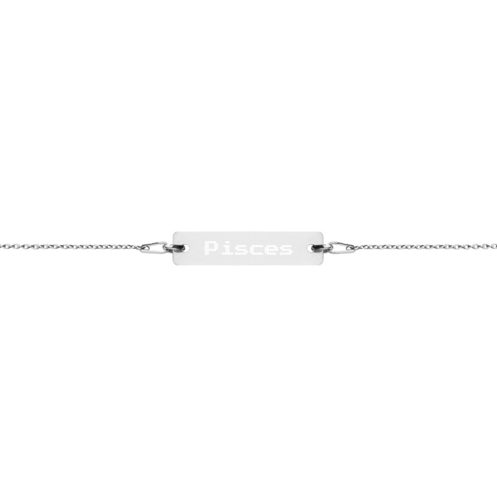 ABDUCTED Pisces Engraved Silver Bracelet
